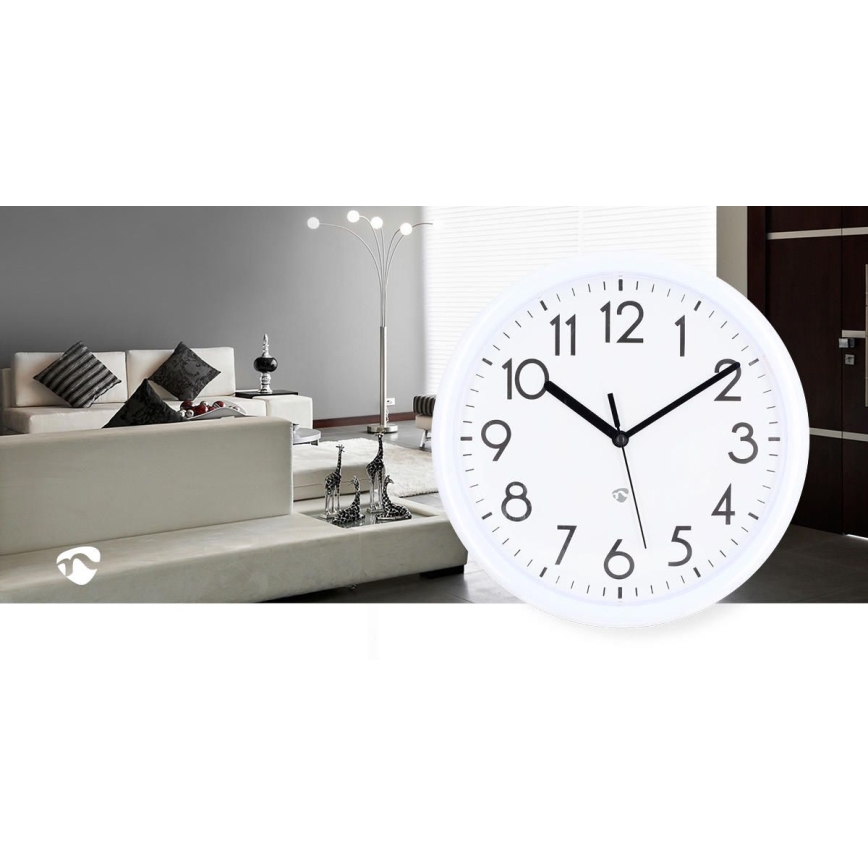 Wall clock d. 22 cm 1xAA white