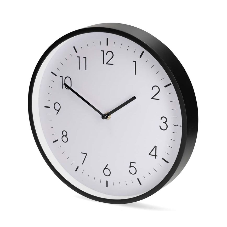 Wall clock Ø 30.8 cm, 1×AA battery, black