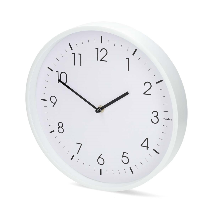 Wall clock, Ø 30.8 cm, 1×AA battery, white