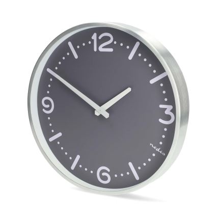 Wall clock Ø 30.5 cm, 1x AA, matte chrome