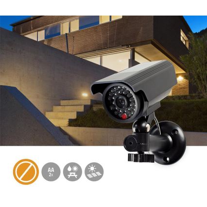 LED Security camera mockup with a solar panel 2xAA IP44