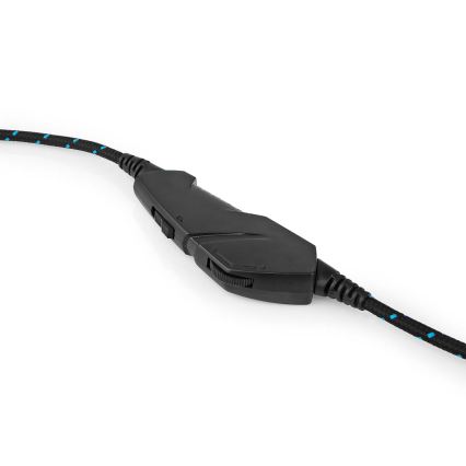 LED Gaming headphones with a microphone black/blue