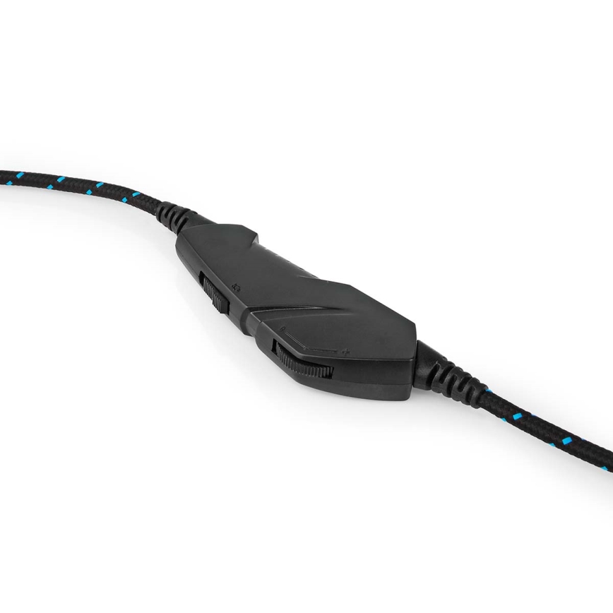 LED Gaming headphones with a microphone black/blue