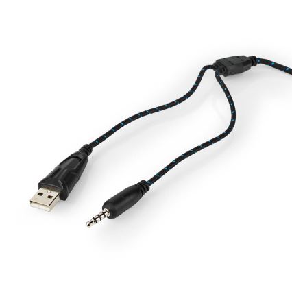 LED Gaming headphones with a microphone black/blue