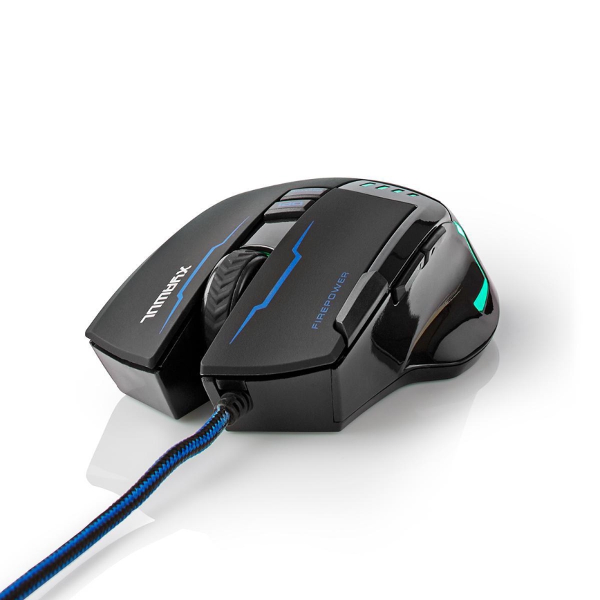 LED Gaming mouse 800/1600/2400/4000 DPI 8 buttons black