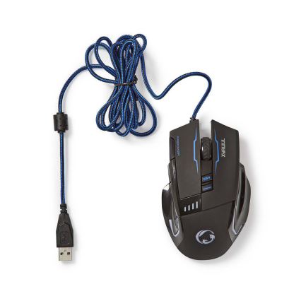 LED Gaming mouse 800/1600/2400/4000 DPI 8 buttons black