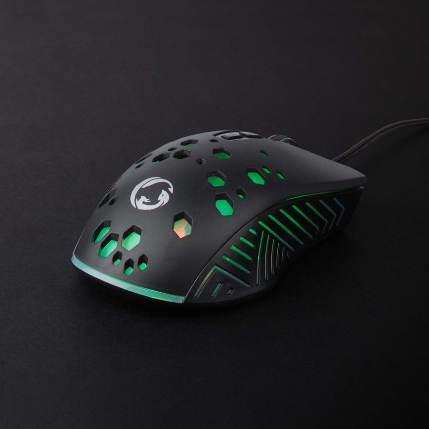LED Gaming mouse 800/1200/2400/3200/4800/7200 DPI 7 buttons black