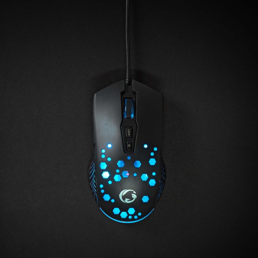 LED Gaming mouse 800/1200/2400/3200/4800/7200 DPI 7 buttons black