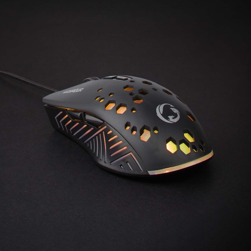 LED Gaming mouse 800/1200/2400/3200/4800/7200 DPI 7 buttons black