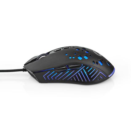 LED Gaming mouse 800/1200/2400/3200/4800/7200 DPI 7 buttons black