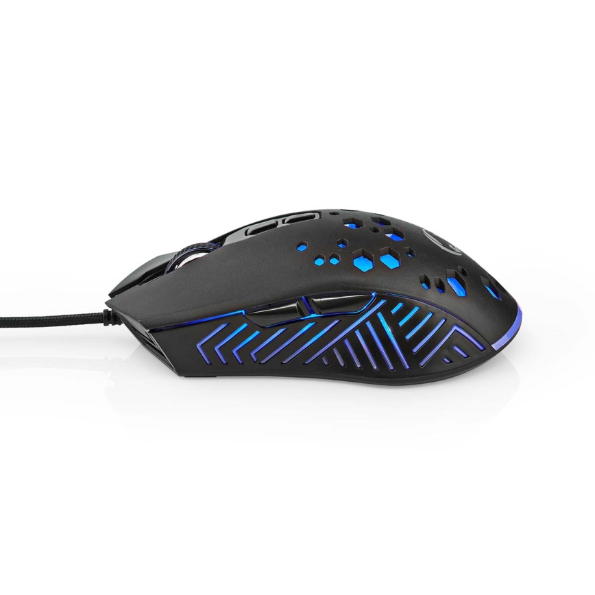 LED Gaming mouse 800/1200/2400/3200/4800/7200 DPI 7 buttons black
