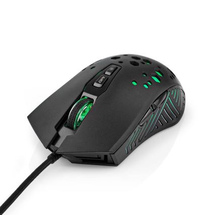 LED Gaming mouse 800/1200/2400/3200/4800/7200 DPI 7 buttons black