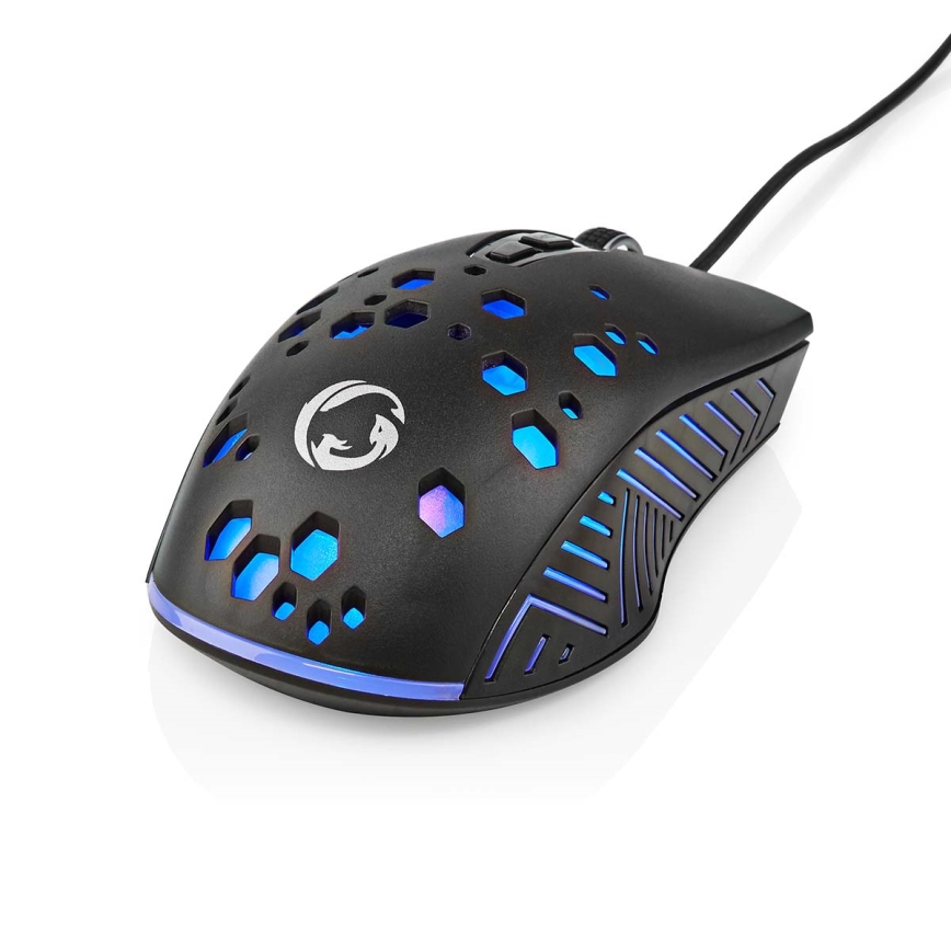 LED Gaming mouse 800/1200/2400/3200/4800/7200 DPI 7 buttons black