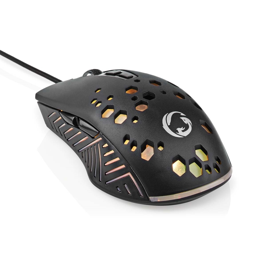 LED Gaming mouse 800/1200/2400/3200/4800/7200 DPI 7 buttons black