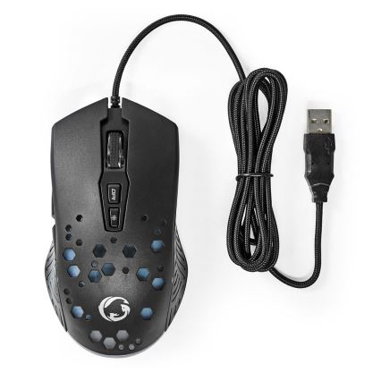 LED Gaming mouse 800/1200/2400/3200/4800/7200 DPI 7 buttons black