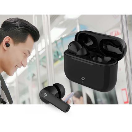 Wireless earphones with ENC 450 mAh + 2x 40 mAh IPX4 black