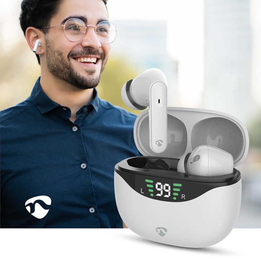 Wireless earphones with ANC 320 mAh + 2x 40 mAh white