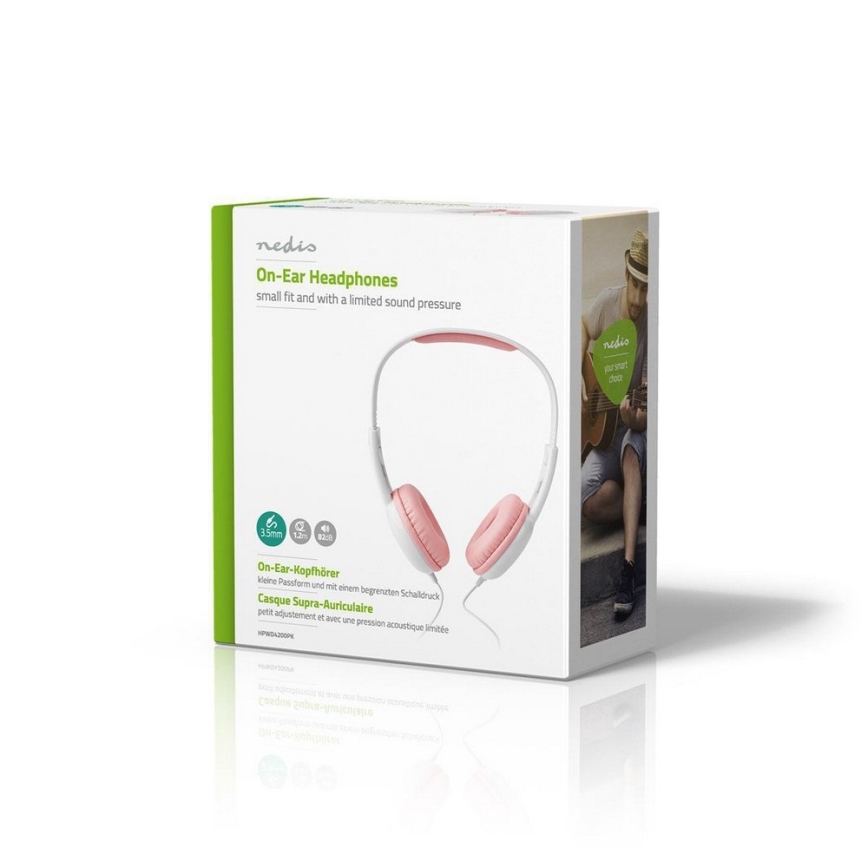 Wired headphones pink / white