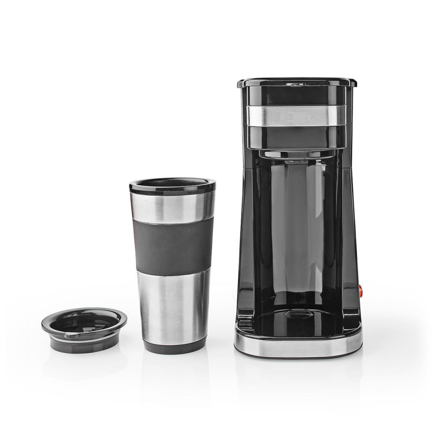 Coffee machine for one mug 0,4 l with travel mug