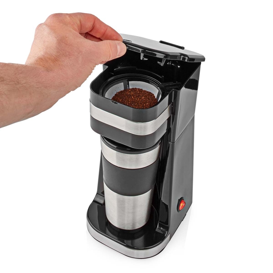 Coffee machine for one mug 0,4 l with travel mug
