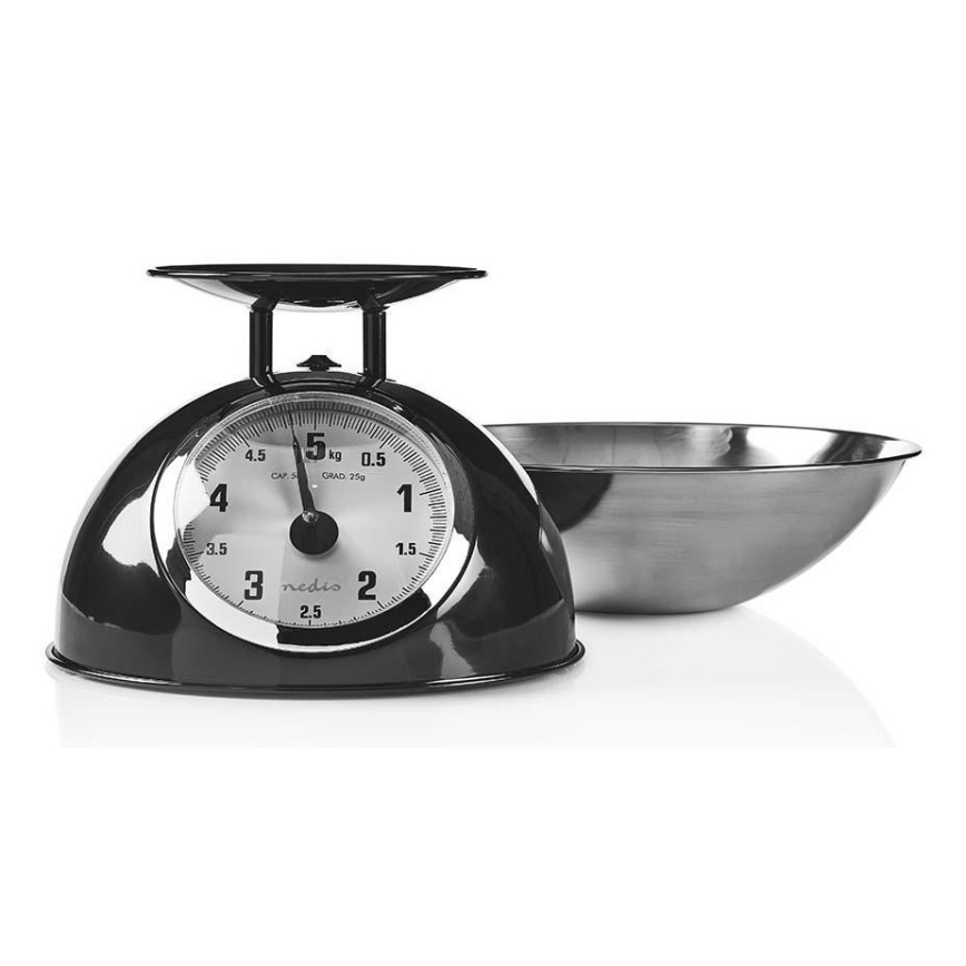 Retro kitchen scale with black bowl