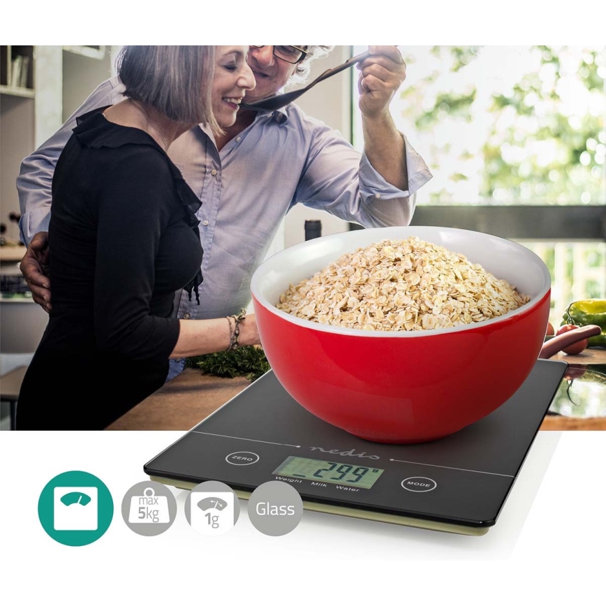 Digital kitchen scale 1xCR2032 black