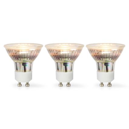 Set of 3 GU10 LED bulbs, 4.5W, 230V, 2700K