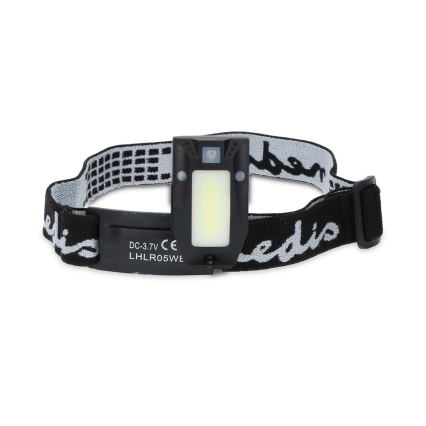 Dimmable Rechargeable LED Headlamp with Motion Sensor, 5V/500 mAh, IPX4 — Black