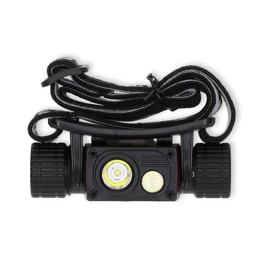 Dimmable LED Rechargeable Aluminum Headlamp LED/10W/5V 2200 mAh IPX8 Black