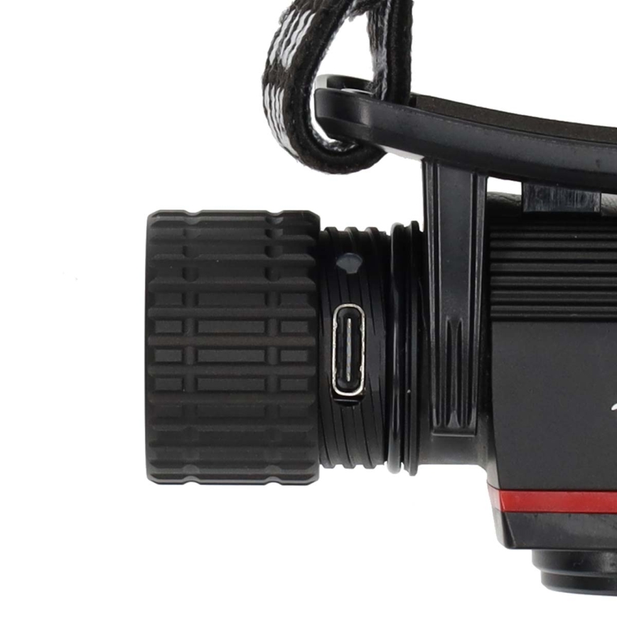 Dimmable LED Rechargeable Aluminum Headlamp LED/10W/5V 2200 mAh IPX8 Black