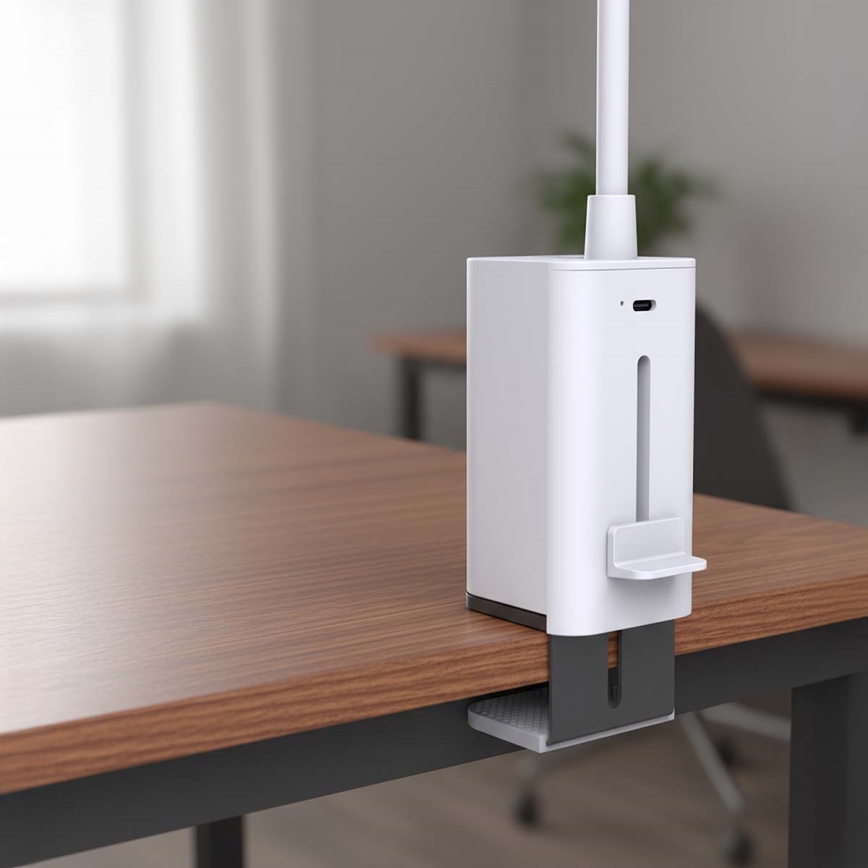 Dimmable Rechargeable Touch-Control LED Clip-On Flexible Desk Lamp, 5W / 1200 mAh, White