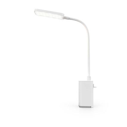 Dimmable Rechargeable Touch-Control LED Clip-On Flexible Desk Lamp, 5W / 1200 mAh, White