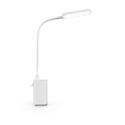 Dimmable Rechargeable Touch-Control LED Clip-On Flexible Desk Lamp, 5W / 1200 mAh, White