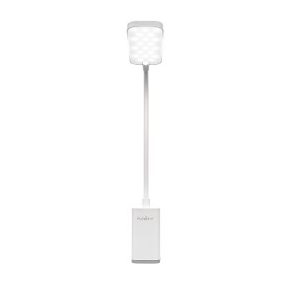 Dimmable Rechargeable Touch-Control LED Clip-On Flexible Desk Lamp, 5W / 1200 mAh, White