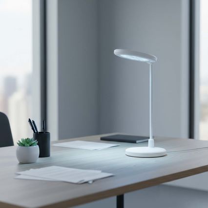 LED Dimmable Rechargeable Touch Lamp with Mirror LED/6W/1200 mAh 3000/4000/5700K CRI 90 White