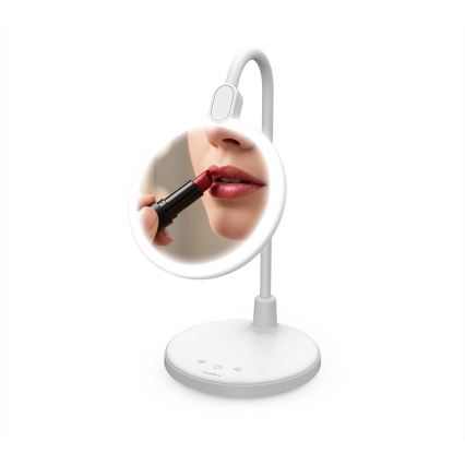 LED Dimmable Rechargeable Touch Lamp with Mirror LED/6W/1200 mAh 3000/4000/5700K CRI 90 White