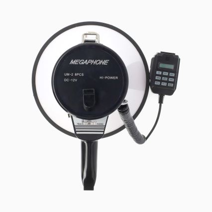 Megaphone with an external microphone USB 25W/8xC white/black