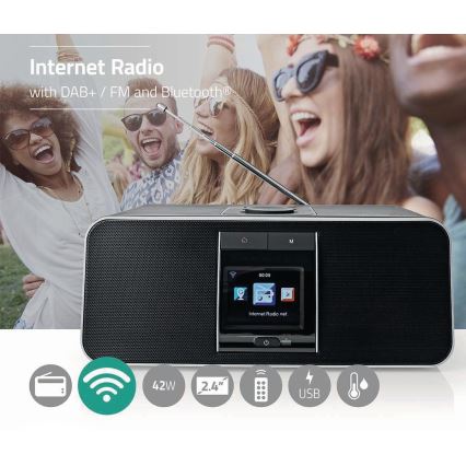 Multifunction internet radio 42W/230V DAB+ FM Wi-Fi Bluetooth USB + RC