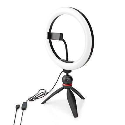 LED Dimmable lamp on a tripod with a holder for vlogging LED/6W/USB 2700-6700K