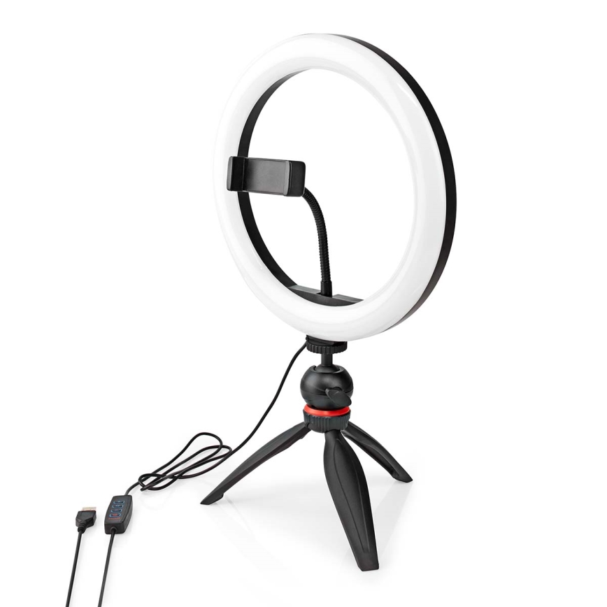 LED Dimmable lamp on a tripod with a holder for vlogging LED/6W/USB 2700-6700K