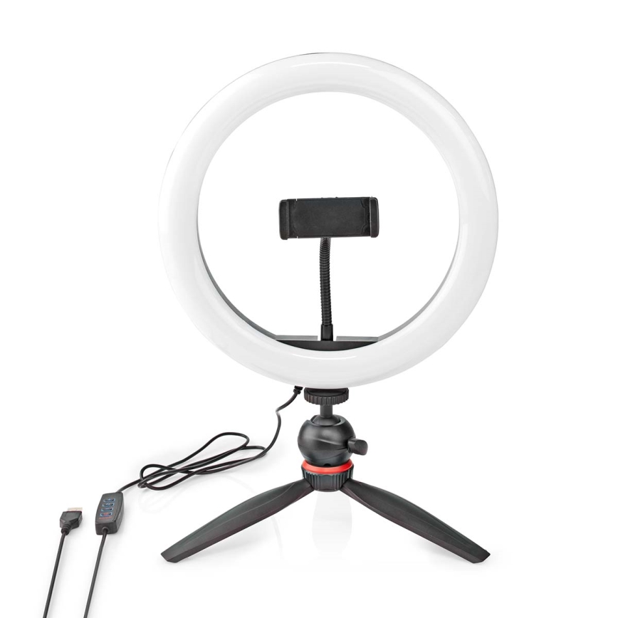 LED Dimmable lamp on a tripod with a holder for vlogging LED/6W/USB 2700-6700K