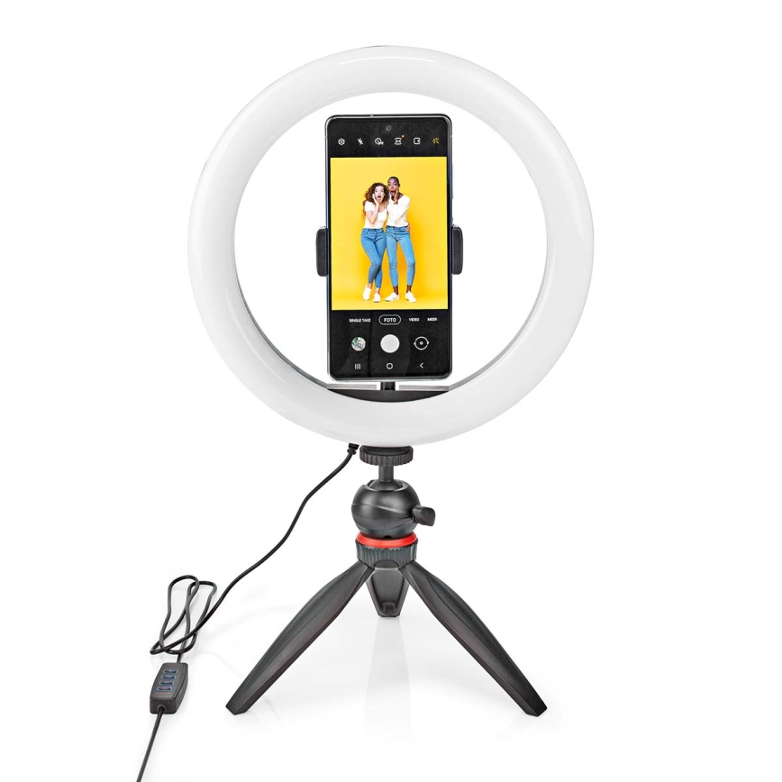 LED Dimmable lamp on a tripod with a holder for vlogging LED/6W/USB 2700-6700K