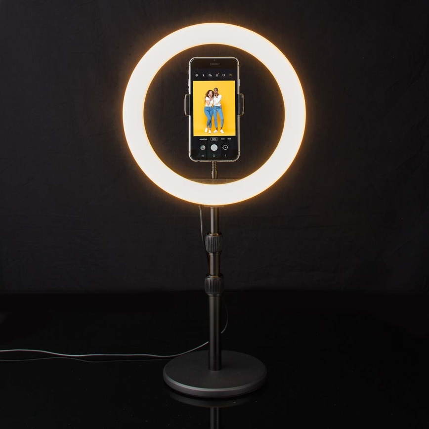 LED Dimmable lamp with a stand and holder for vlogging LED/6W/USB 2700-6700K