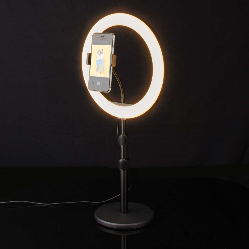 LED Dimmable lamp with a stand and holder for vlogging LED/6W/USB 2700-6700K