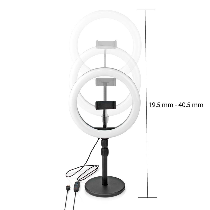 LED Dimmable lamp with a stand and holder for vlogging LED/6W/USB 2700-6700K