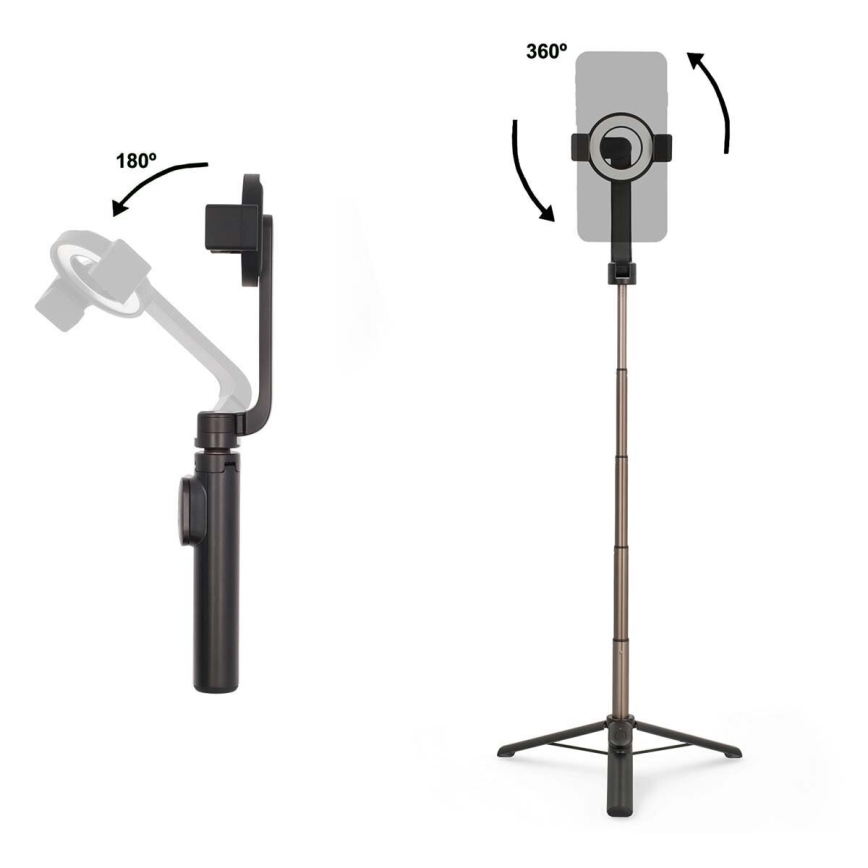 Magnetic foldable selfie stick 2in1 with a stand + remote control