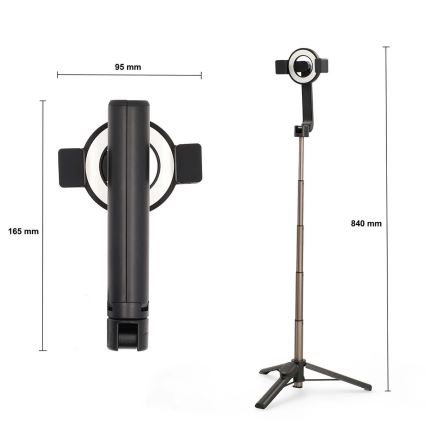 Magnetic foldable selfie stick 2in1 with a stand + remote control