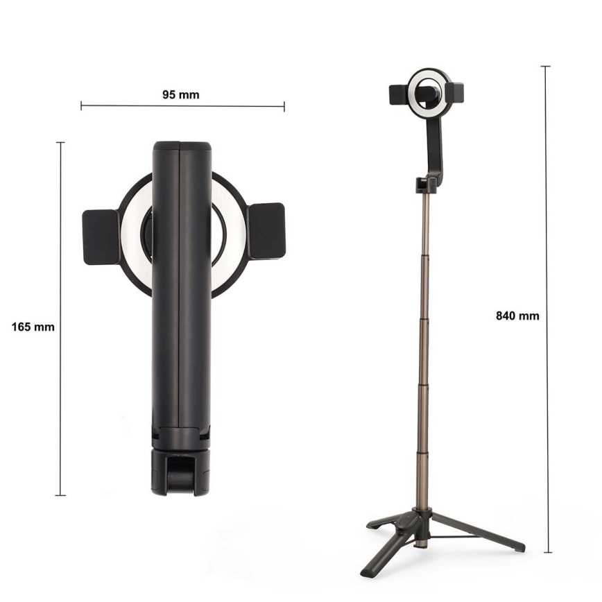 Magnetic foldable selfie stick 2in1 with a stand + remote control