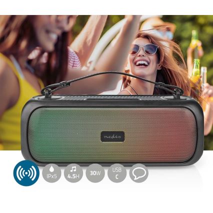 LED RGB Rechargeable speaker 45W/3000 mAh IPX5