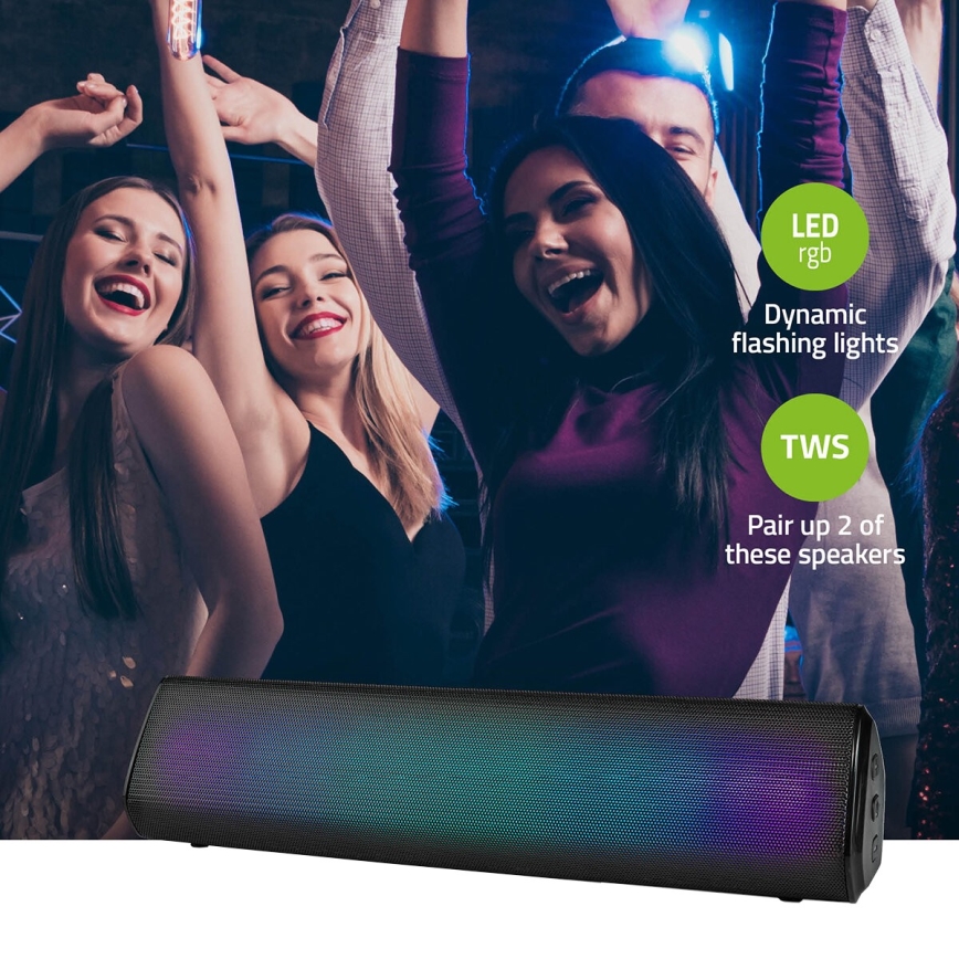 LED RGB Rechargeable speaker 18W/1200 mAh